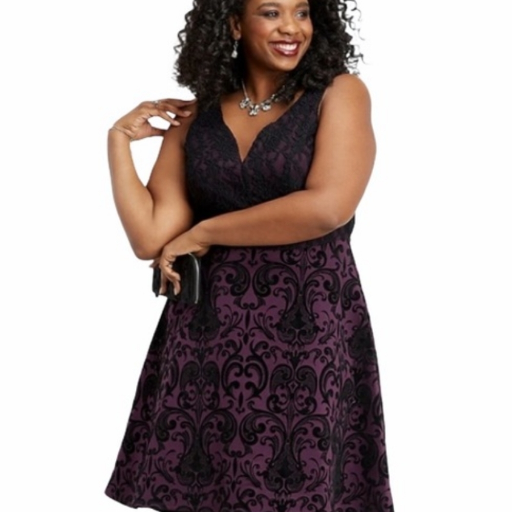 NWT Maurice's flecked floral high low dress